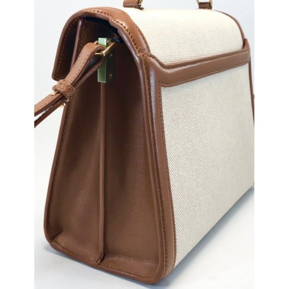 SAINT LAURENT Cassandre Leather And Canvas Satchel - Picture 8 of 12